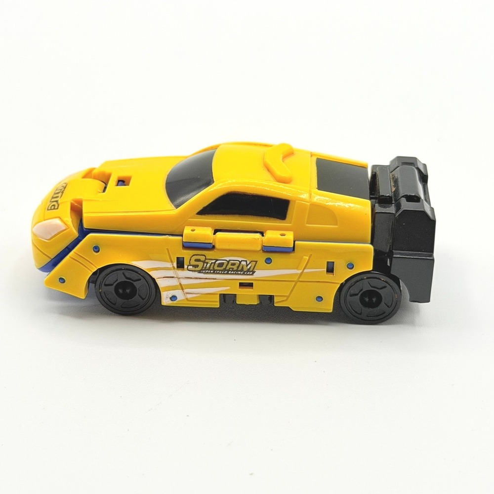 Greenbrier International Transforming Race Car Kids 1:64 Yellow Blue Good Storm